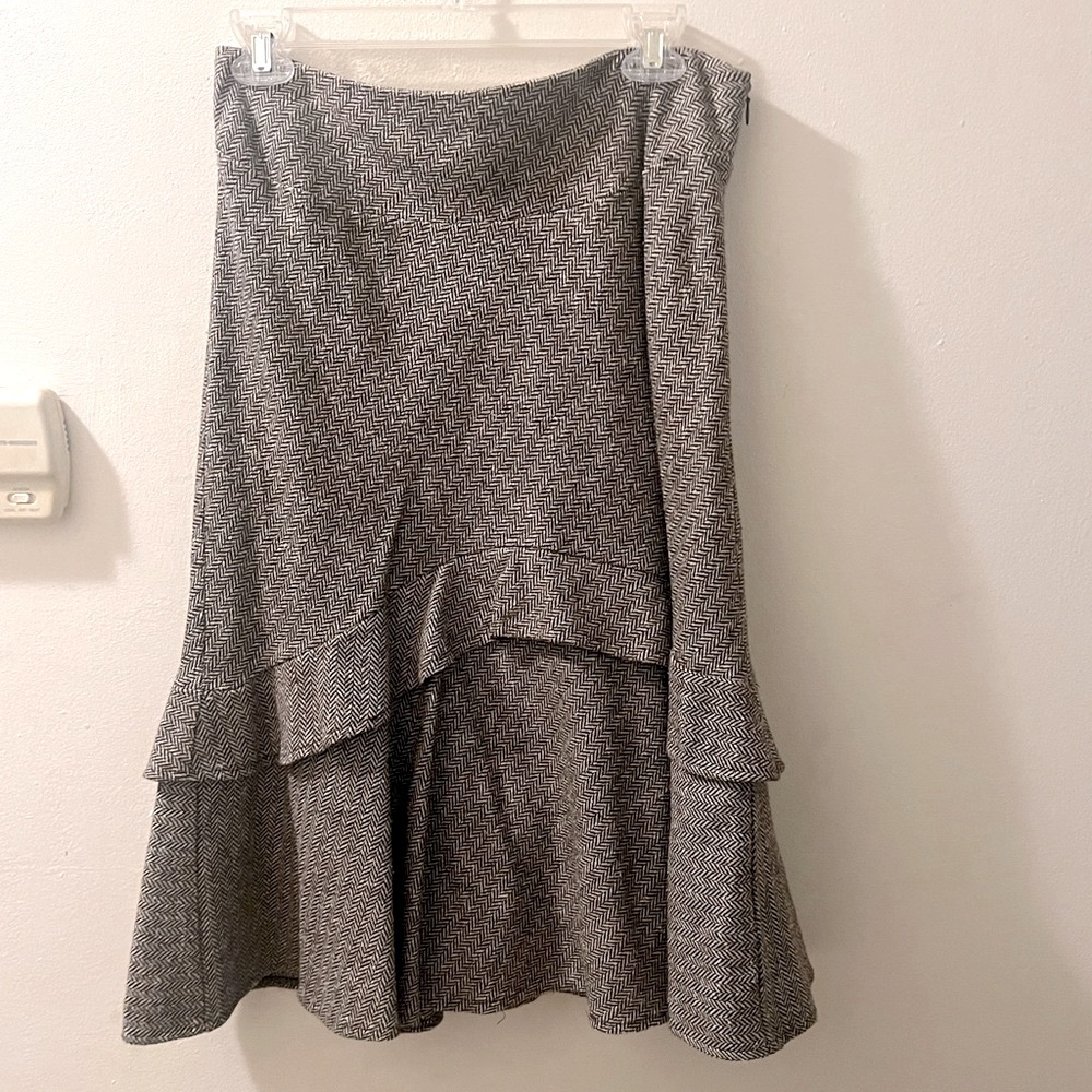 Gap Women Brown Tweed Wool Blend Size 4 Flare Skirt